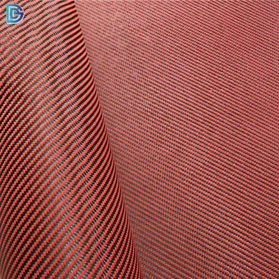 China Factory Hot Sale Red Black Fabric Colorful Plain Twill Carbon Aramid Fiber Fabric Use for Uav Rack